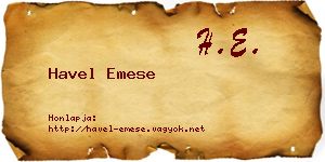 Havel Emese névjegykártya